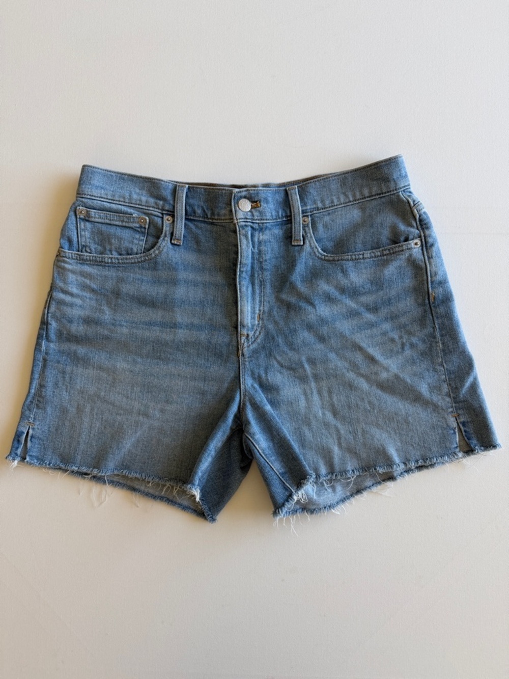 J.Crew High Rise Light Wash Denim Cutoff Shorts Size 29 Raw Hem Summer